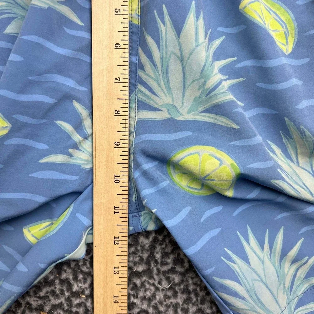 Chubbies Shorts Men Medium Blue Agave Lime Print Swim Trunks M